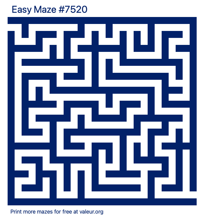 Free Printable Easy Maze number 7520