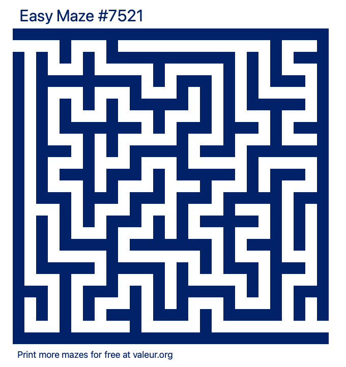 Free Printable Easy Maze number 7521