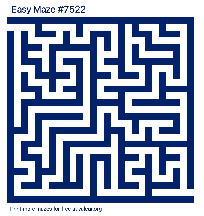 Free Printable Easy Maze number 7522