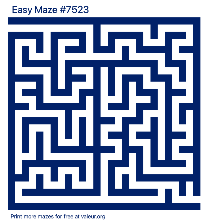 Free Printable Easy Maze number 7523