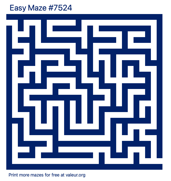 Free Printable Easy Maze number 7524