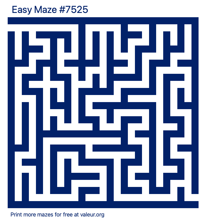 Free Printable Easy Maze number 7525