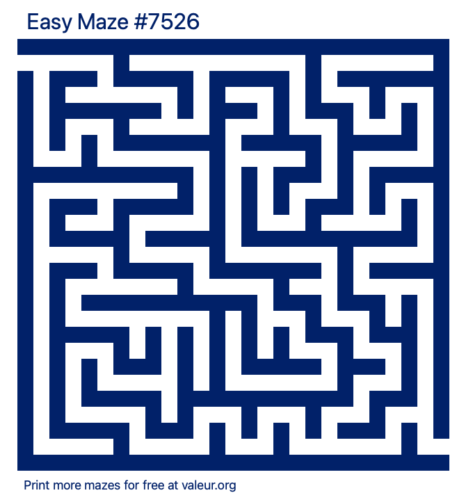 Free Printable Easy Maze number 7526