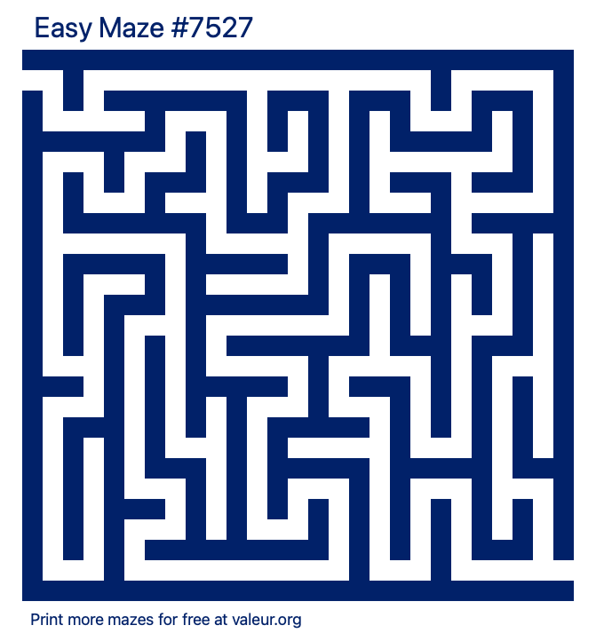 Free Printable Easy Maze number 7527