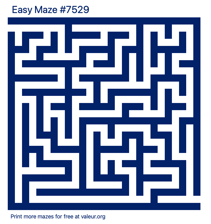 Free Printable Easy Maze number 7529