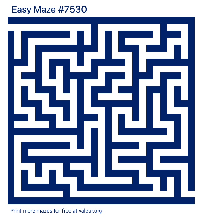 Free Printable Easy Maze number 7530