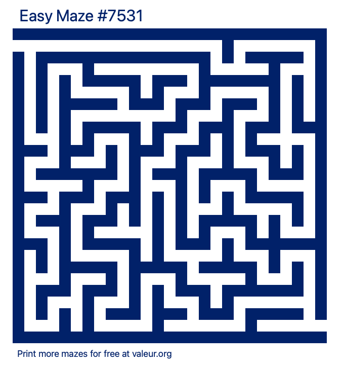 Free Printable Easy Maze number 7531