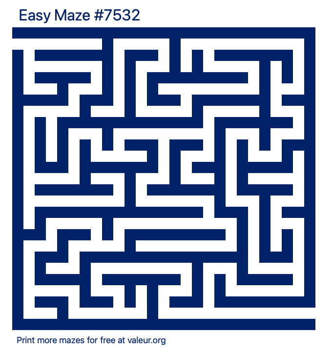 Free Printable Easy Maze number 7532