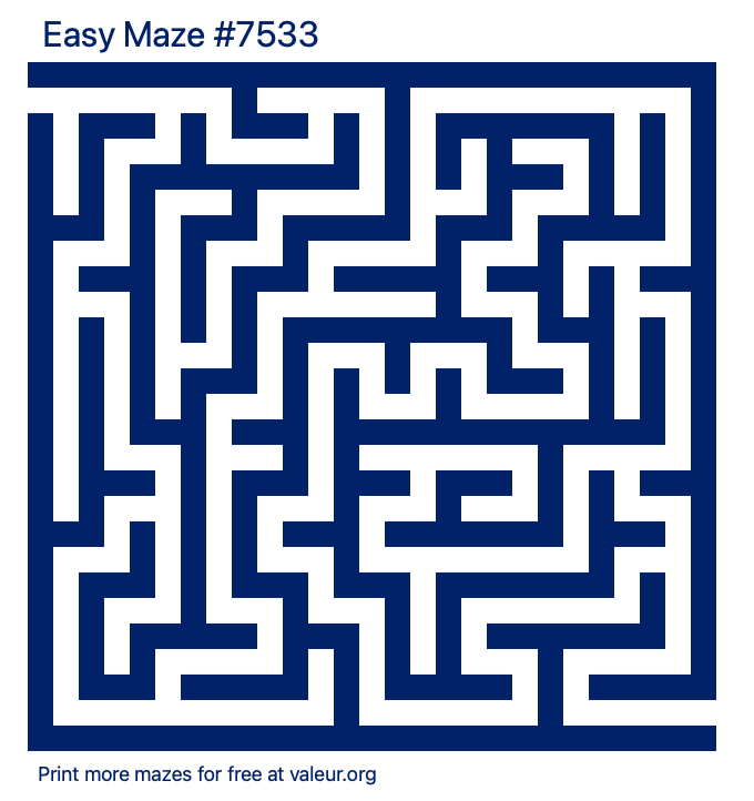 Free Printable Easy Maze number 7533