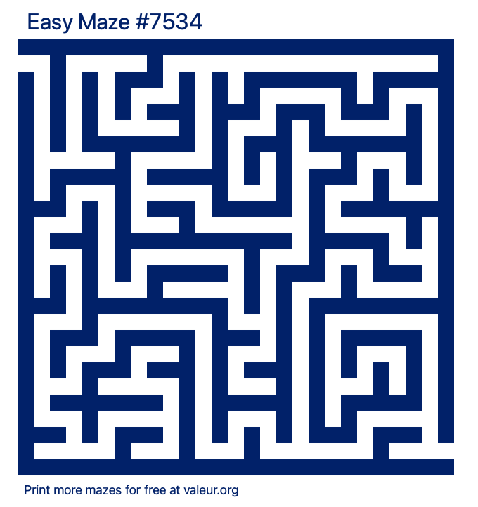 Free Printable Easy Maze number 7534