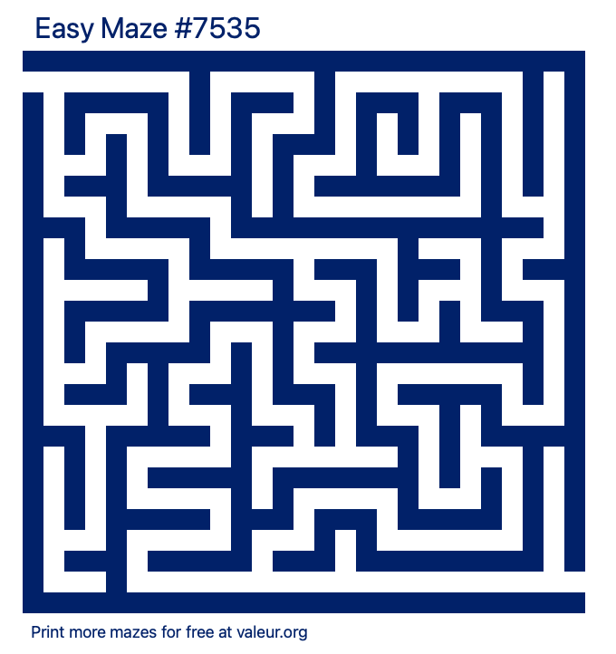 Free Printable Easy Maze number 7535