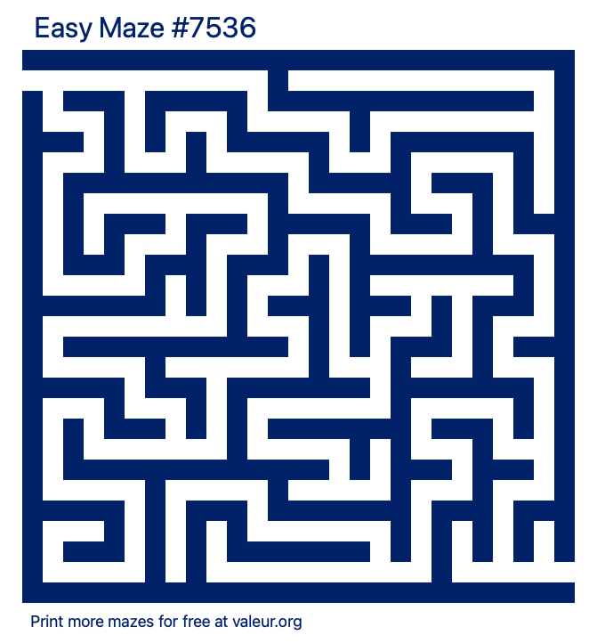 Free Printable Easy Maze number 7536