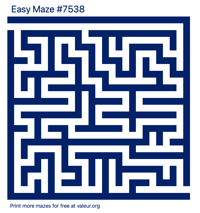 Free Printable Easy Maze number 7538