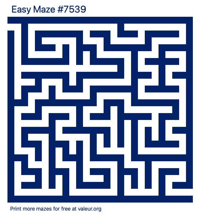 Free Printable Easy Maze number 7539