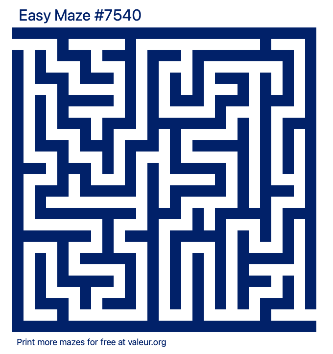 Free Printable Easy Maze number 7540