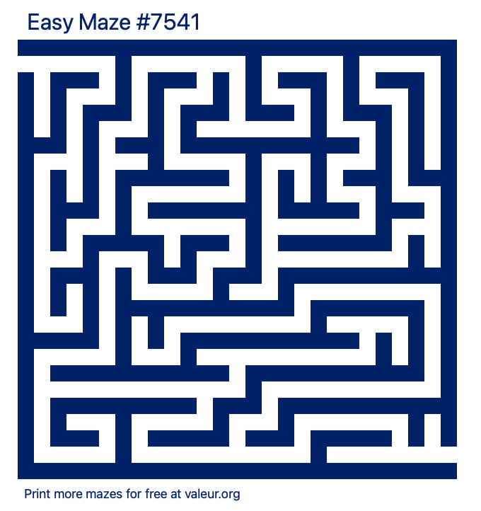 Free Printable Easy Maze number 7541