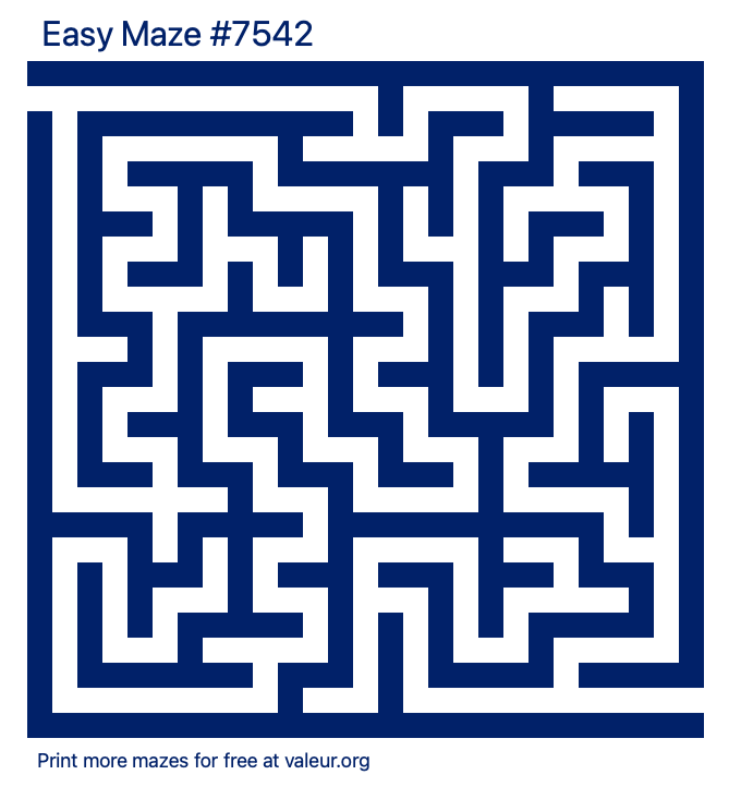 Free Printable Easy Maze number 7542