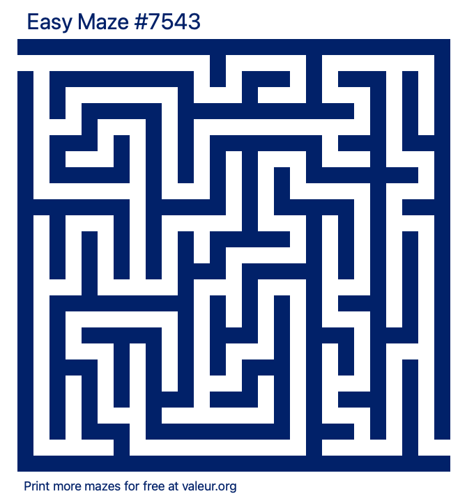 Free Printable Easy Maze number 7543