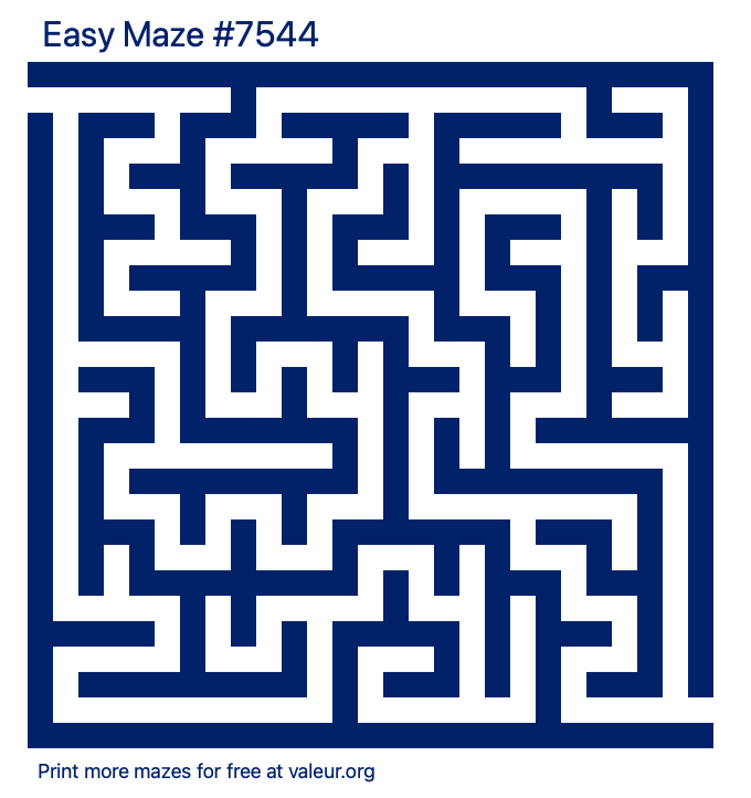 Free Printable Easy Maze number 7544