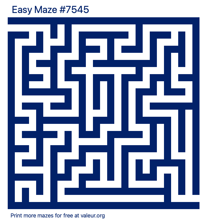 Free Printable Easy Maze number 7545