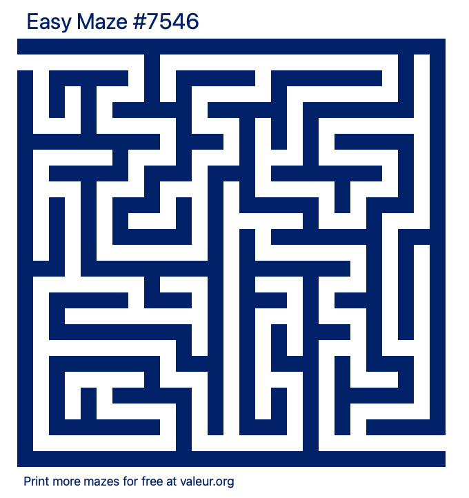 Free Printable Easy Maze number 7546