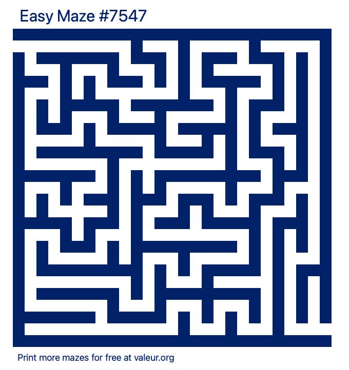 Free Printable Easy Maze number 7547