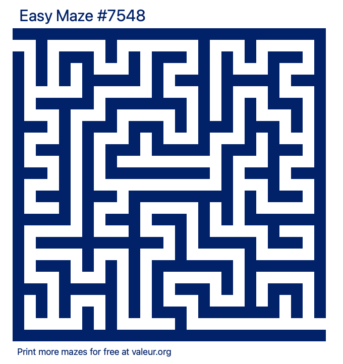 Free Printable Easy Maze number 7548