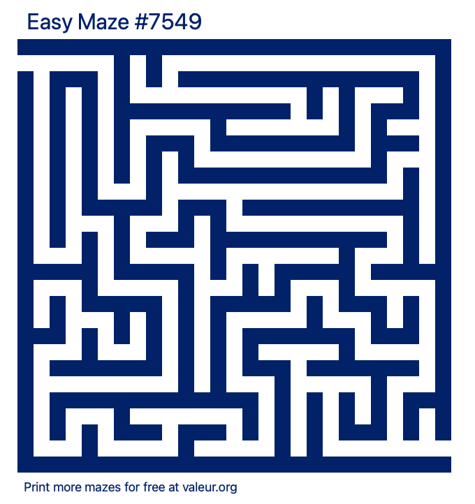 Free Printable Easy Maze number 7549