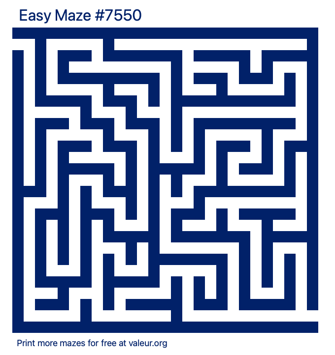 Free Printable Easy Maze number 7550