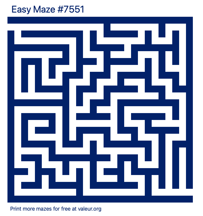 Free Printable Easy Maze number 7551