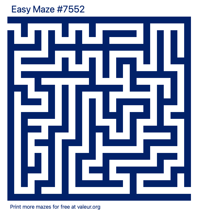 Free Printable Easy Maze number 7552