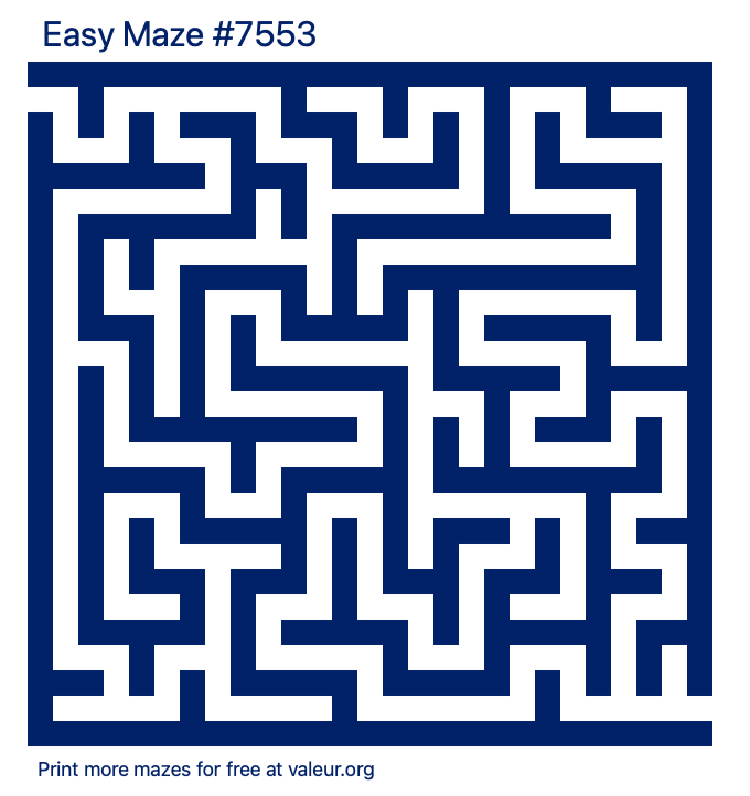 Free Printable Easy Maze number 7553