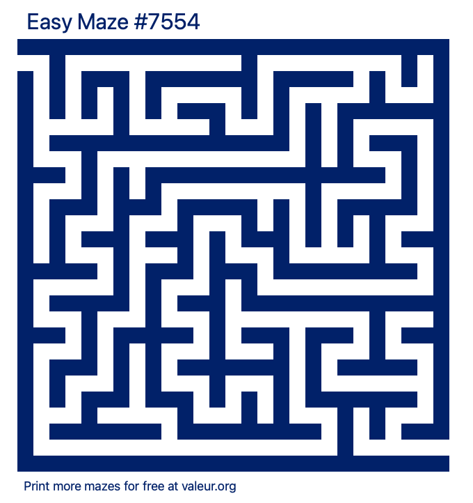 Free Printable Easy Maze number 7554