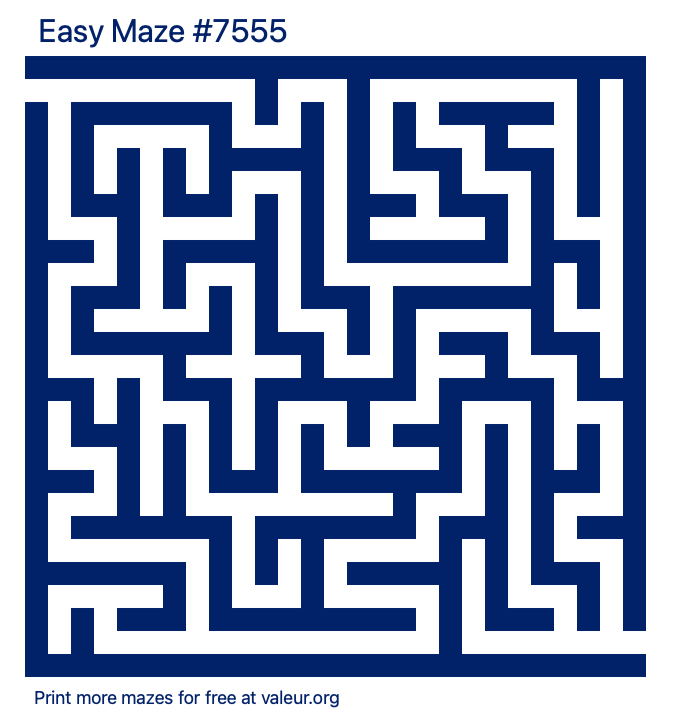 Free Printable Easy Maze number 7555