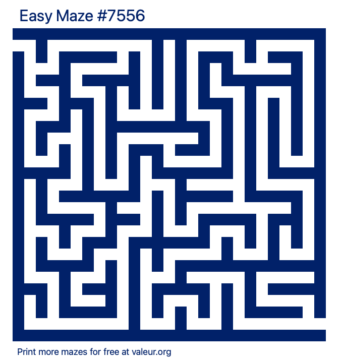 Free Printable Easy Maze number 7556