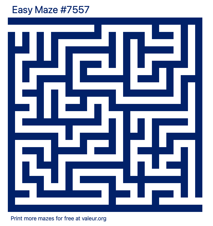 Free Printable Easy Maze number 7557