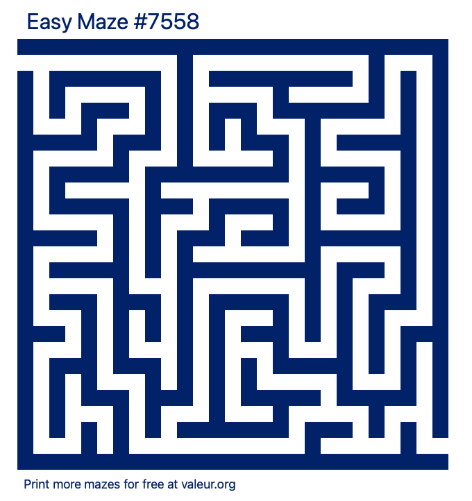 Free Printable Easy Maze number 7558