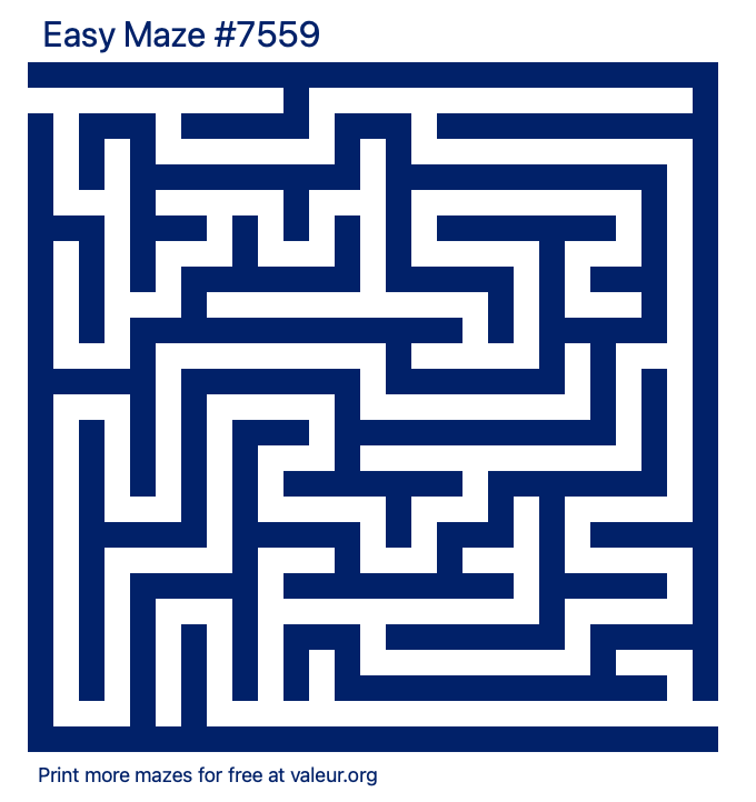 Free Printable Easy Maze number 7559