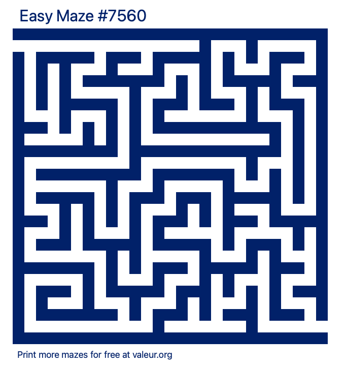 Free Printable Easy Maze number 7560