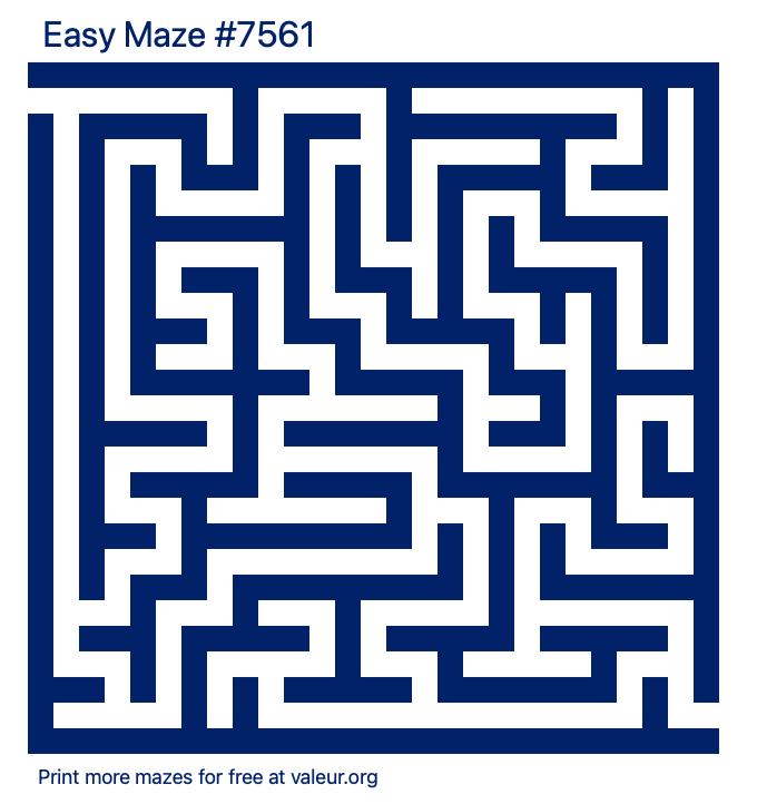 Free Printable Easy Maze number 7561