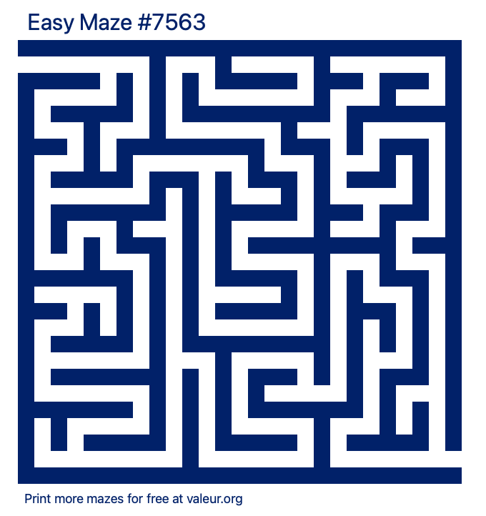 Free Printable Easy Maze number 7563