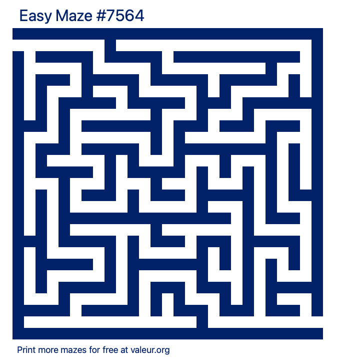 Free Printable Easy Maze number 7564