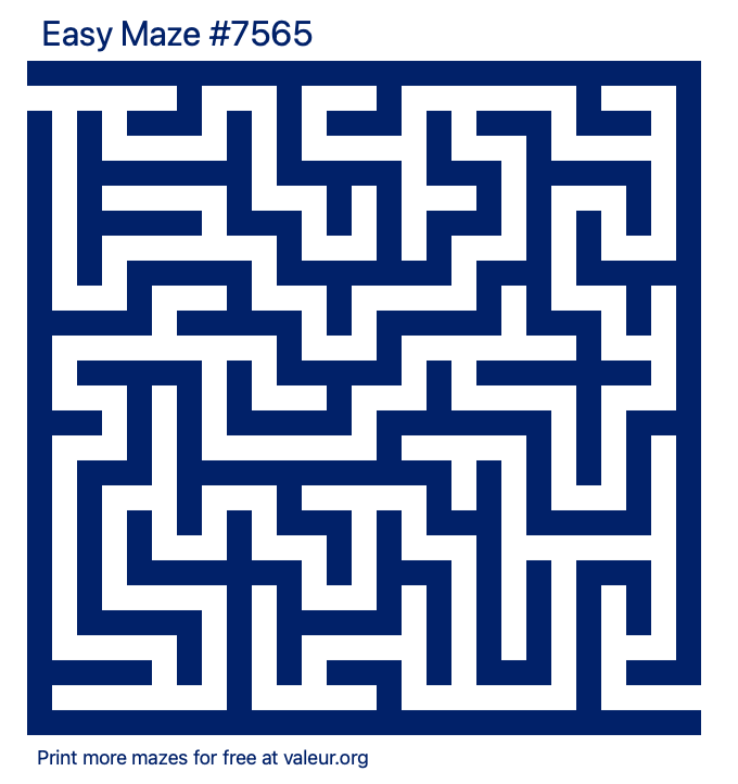 Free Printable Easy Maze number 7565