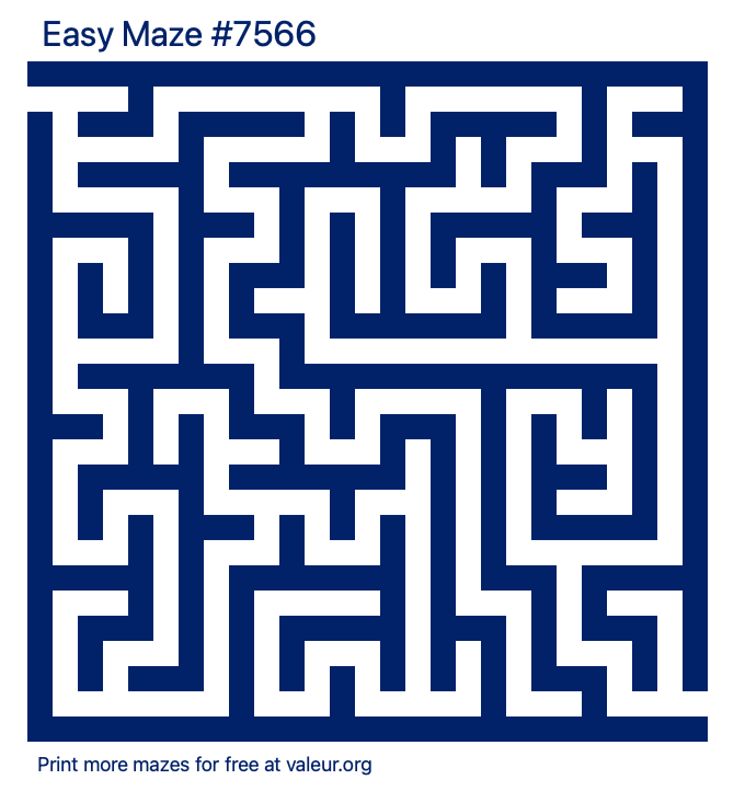 Free Printable Easy Maze number 7566