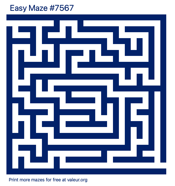 Free Printable Easy Maze number 7567