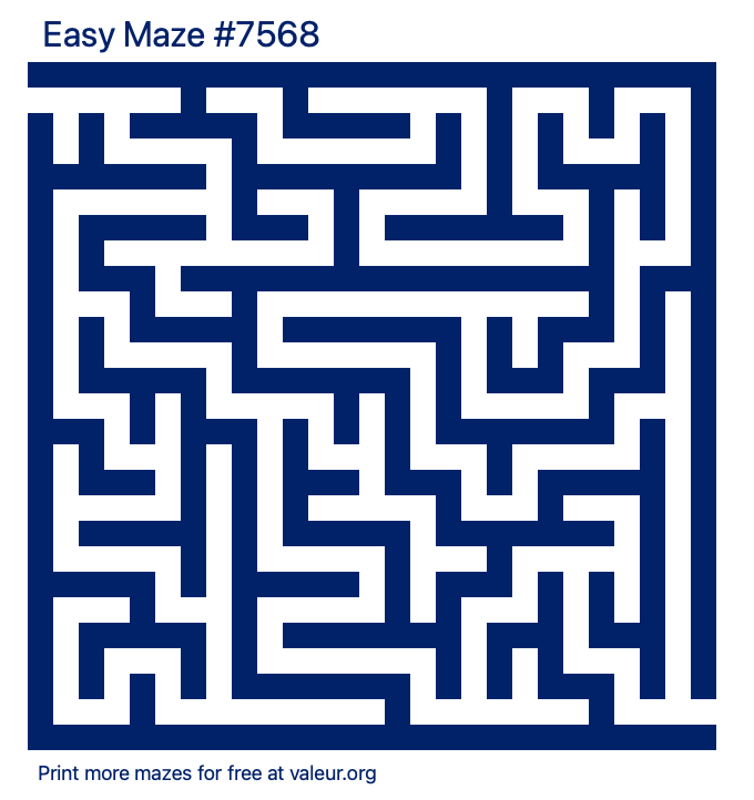 Free Printable Easy Maze number 7568