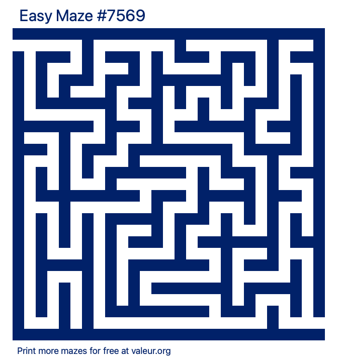 Free Printable Easy Maze number 7569