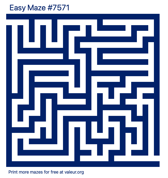 Free Printable Easy Maze number 7571