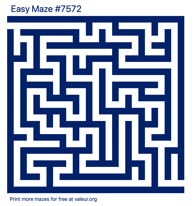 Free Printable Easy Maze number 7572