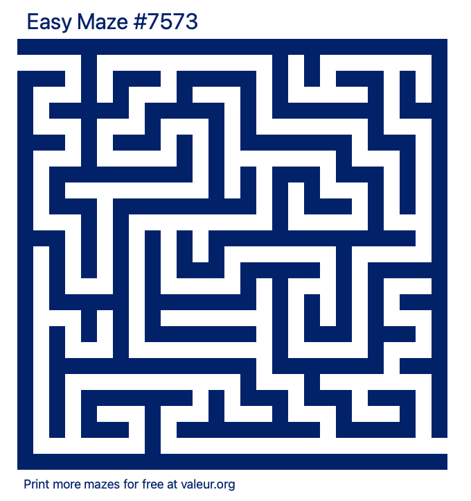 Free Printable Easy Maze number 7573